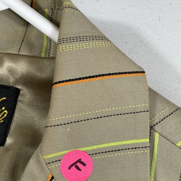 Bob Mackie Blazer Womens Size Medium Lined Embroidered Floral Striped Career - Picture 7 of 10